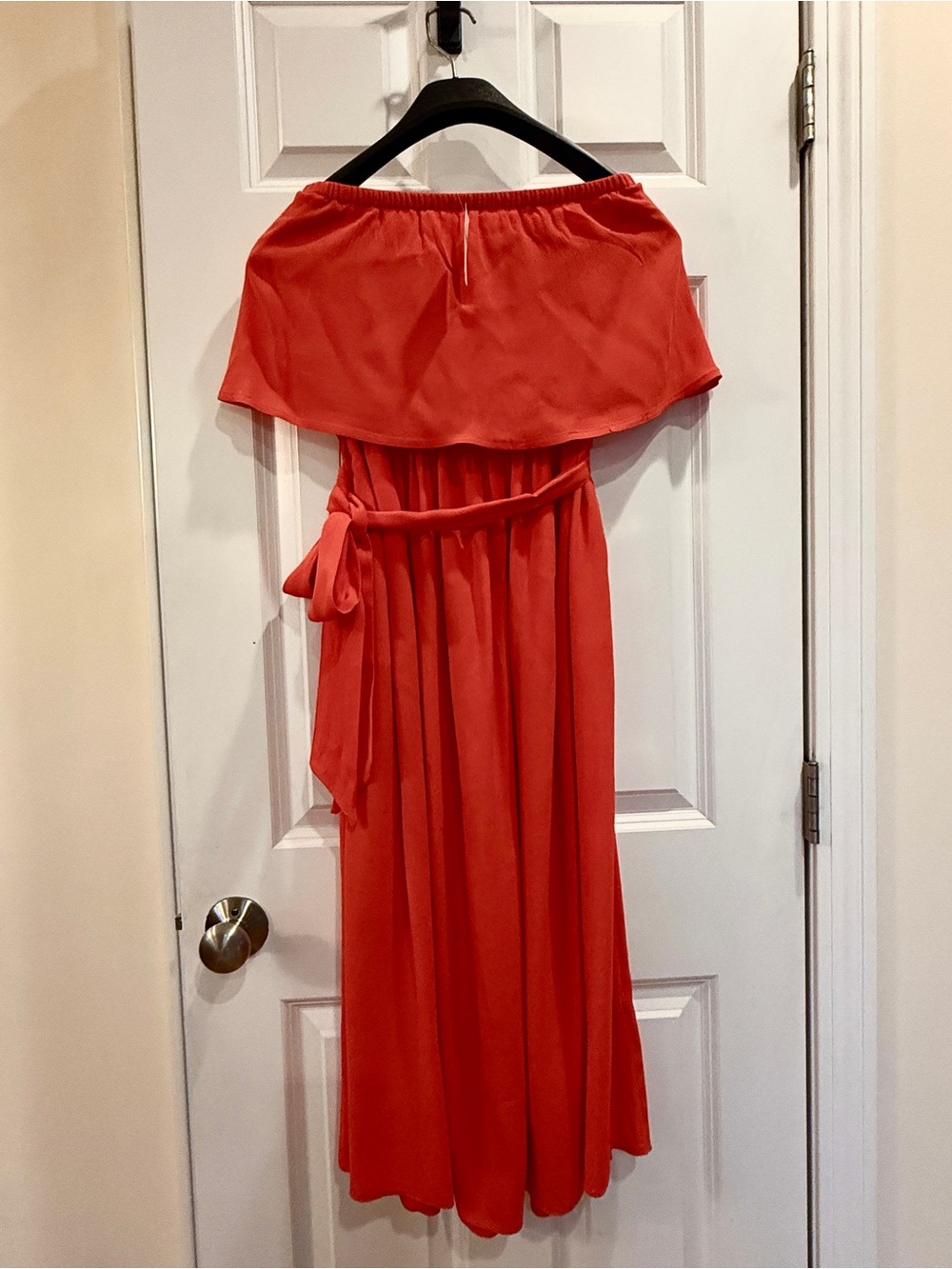 GAP Strapless Dark Orange Midi Dress with Self-Tie Waist